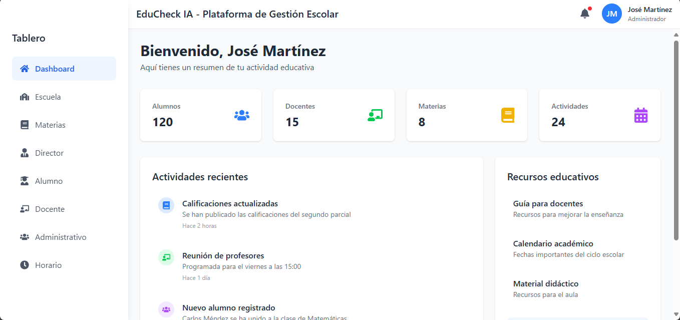 EduCheck IA - Plataforma de Gestión Escolar